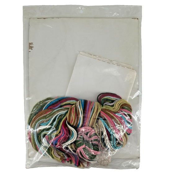 Vtg 1987 Something Special Floral Basket Crewel Picture 40226 - Picture 2 of 2